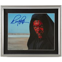 Signed Star Wars prints, comprising Rogue One Cineworld poster signed by Spencer Wilding (Darth Vader), portrait of Lando Calrissian signed by Billy Dee Williams, still of Boba Fett and Jango Fett signed by Daniel Logan and Temuera Morrison and a still of Darth Maul signed by Ray Park, R2-D2 signed by Kenny Baker and a C-3PO montage signed by Anthony Daniels, all framed 