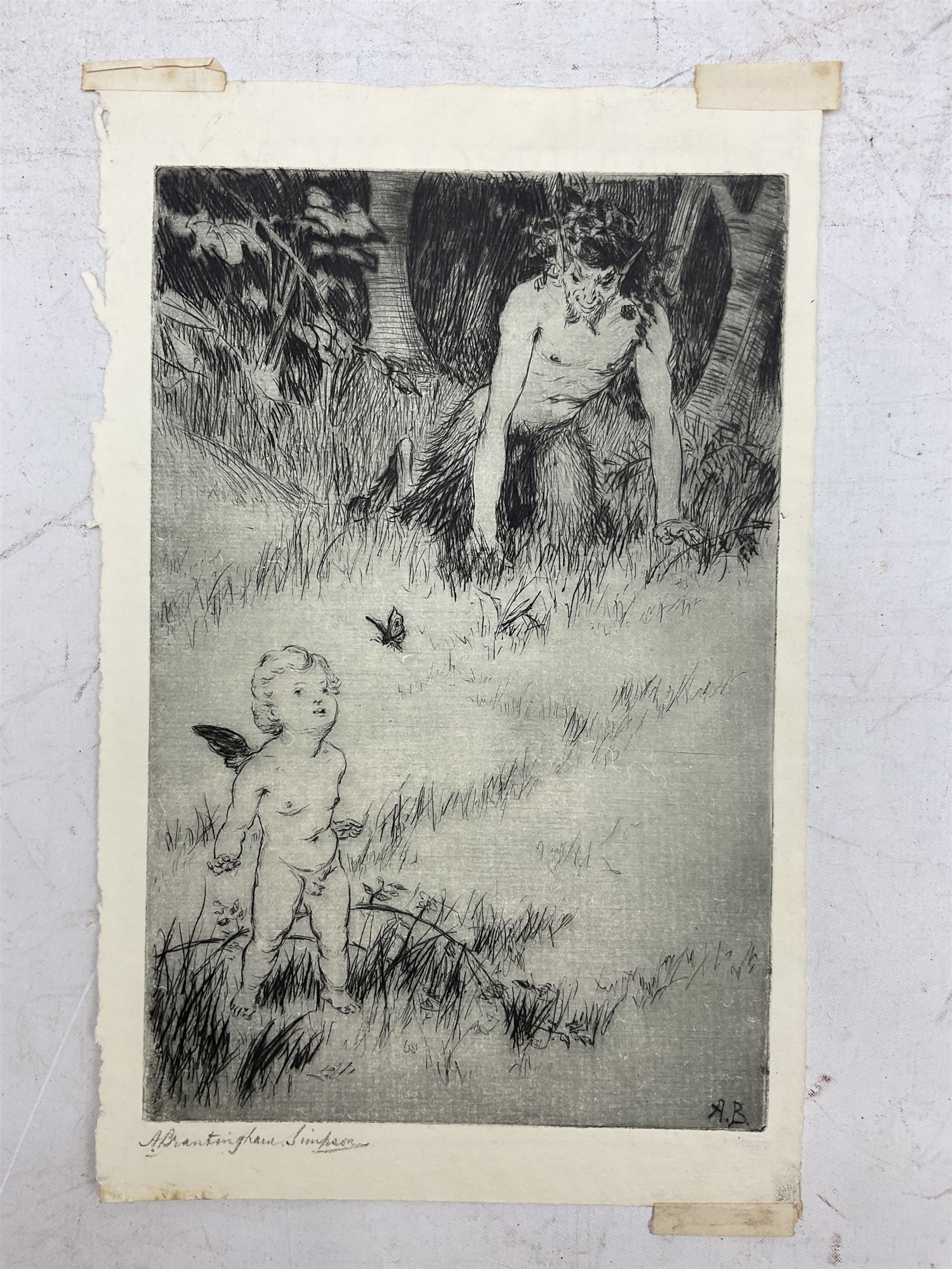 Alexander Brantingham Simpson (British fl.1904-1931): Collection of nine drypoint etchings, variously signed in pencil and in the plates, max 17cm x 28cm (9) (unframed)