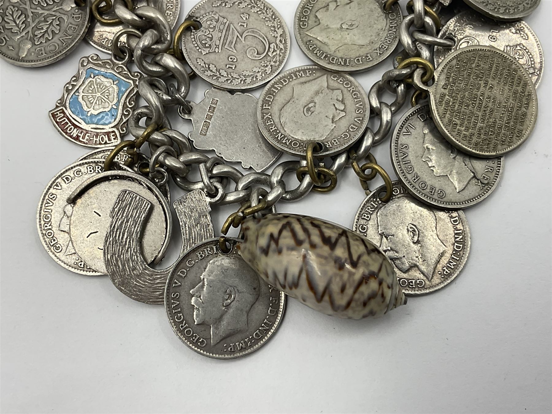 Queen Victorian 1891 crown, 1898 half crown, silver coin ring, silver coin bracelet etc