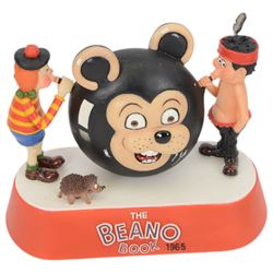 Four Robert Harrop Beano Dandy Collection figures, comprising The Roundabout Rascals BDMB1, The Beano Book Front Cover 1965 BDFC04, The Swining Scoundrels Musical Box BDM2 and Desperate Dan Gone Fishing BDS14, all limited First Edition with original boxes 