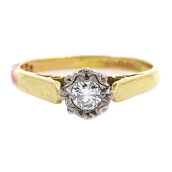  18ct gold solitaire diamond ring, hallmarked, diamond 0.22 carat  