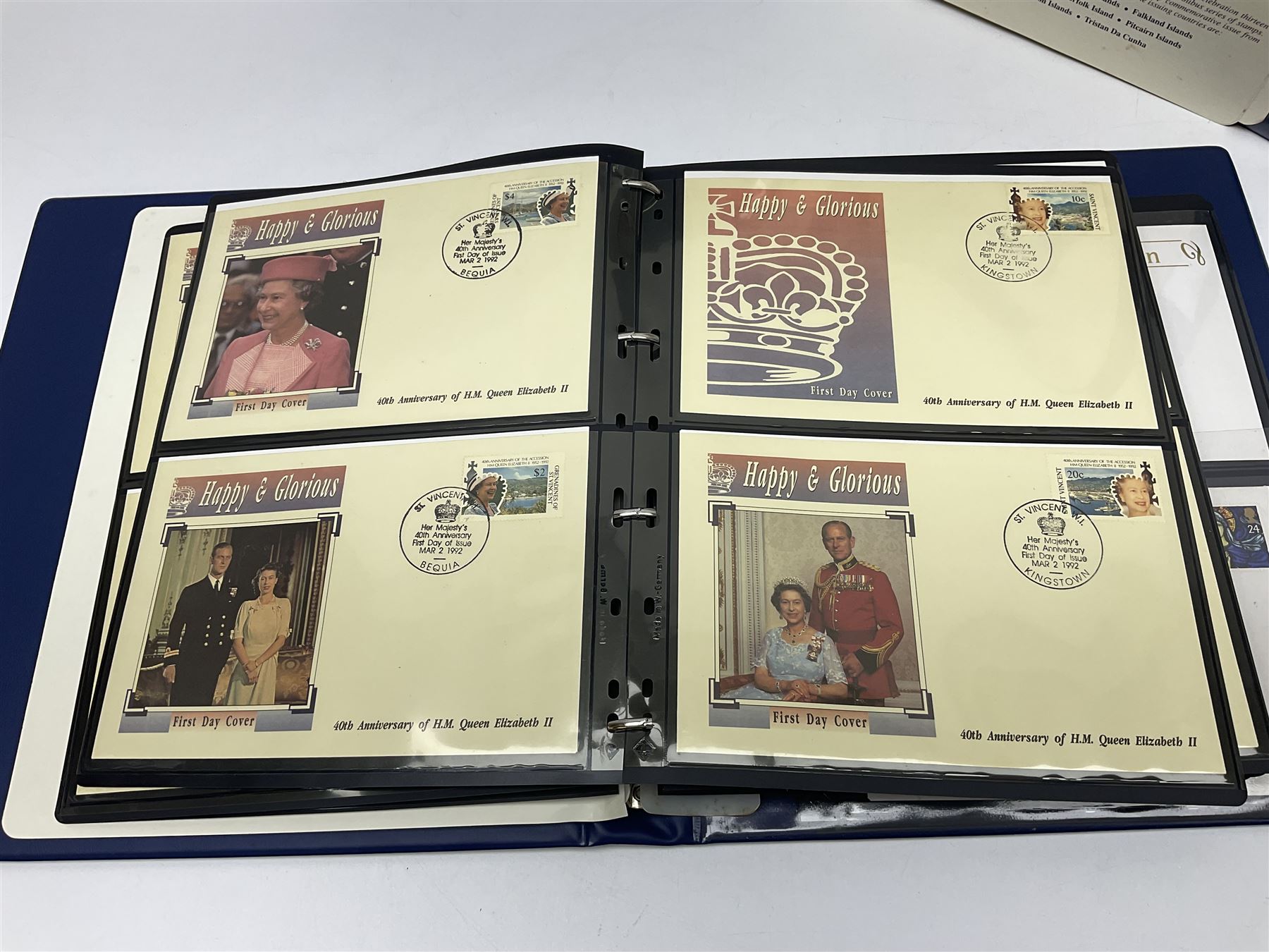 Commemorative stamps mostly relating to the Royal Family and Royal events, including Grenadines of St Vincent, Cayman Islands, Sierra Leone etc, housed in five 'The Royal Family' ring binder albums