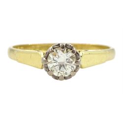 18ct gold single stone diamond ring, London 1978