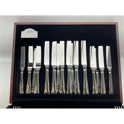 George Butler of Sheffield canteen of stainless steel cutlery in fitted case, W38cm