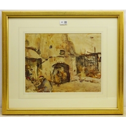 William (Fred) Frederick Mayor (Staithes Group 1866-1916): 'Street in Tangier', watercolour signed 30cm x 39cm