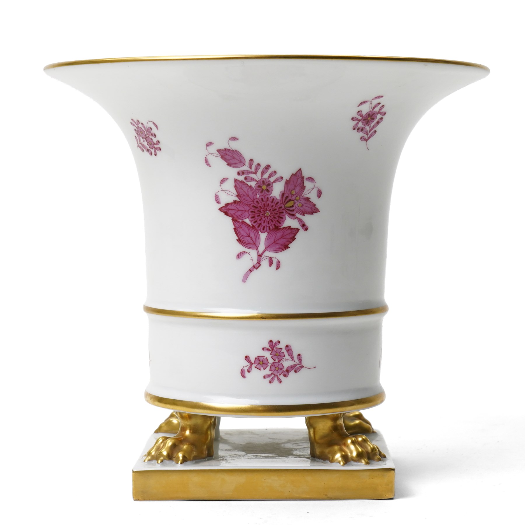 Herend vase painted in the 'Chinese Bouquet' pattern, printed marks to base, H19cm