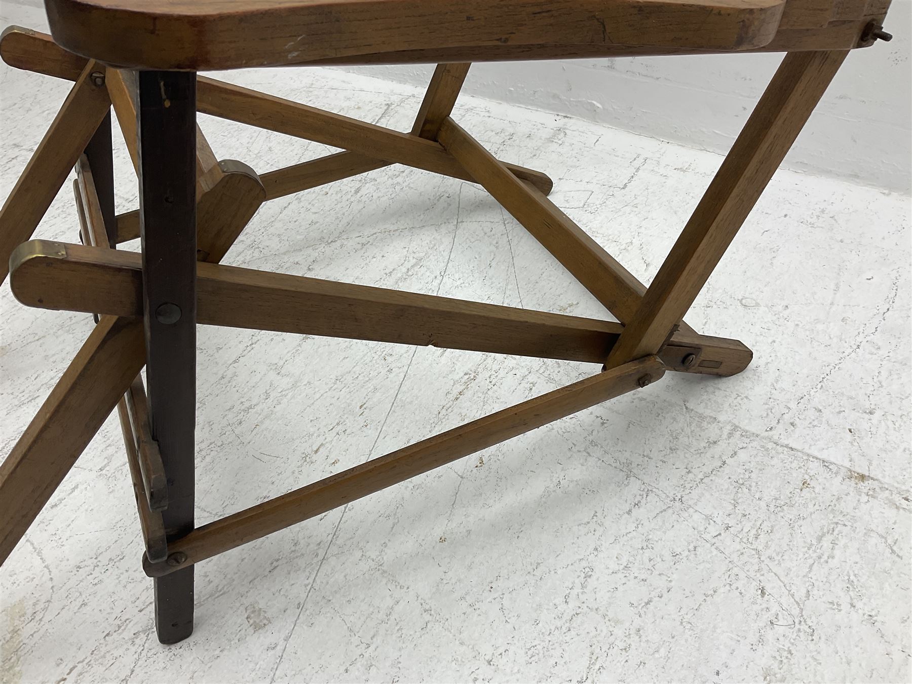 19th century folding brass mounted teak steamer chair 