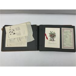 Local history - menus from the Pavilion Hotel, Scarborough, housed in two albums, 1930s and later 