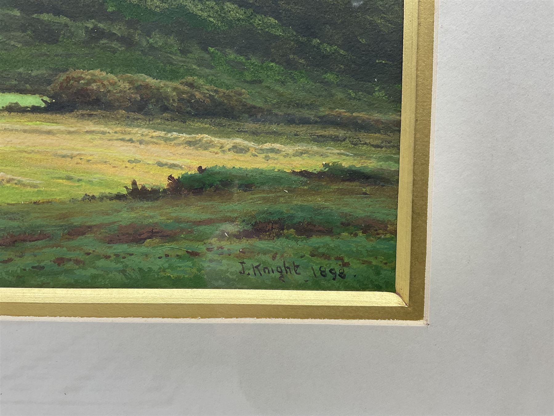 Joseph Knight (British 1837-1909): Working the Land, gouache signed and dated 1898, 17cm x 24cm 