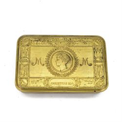 WWI Princess Mary 1914 Christmas tin, containing original cigarettes and tobacco, with Christmas card and photograph 