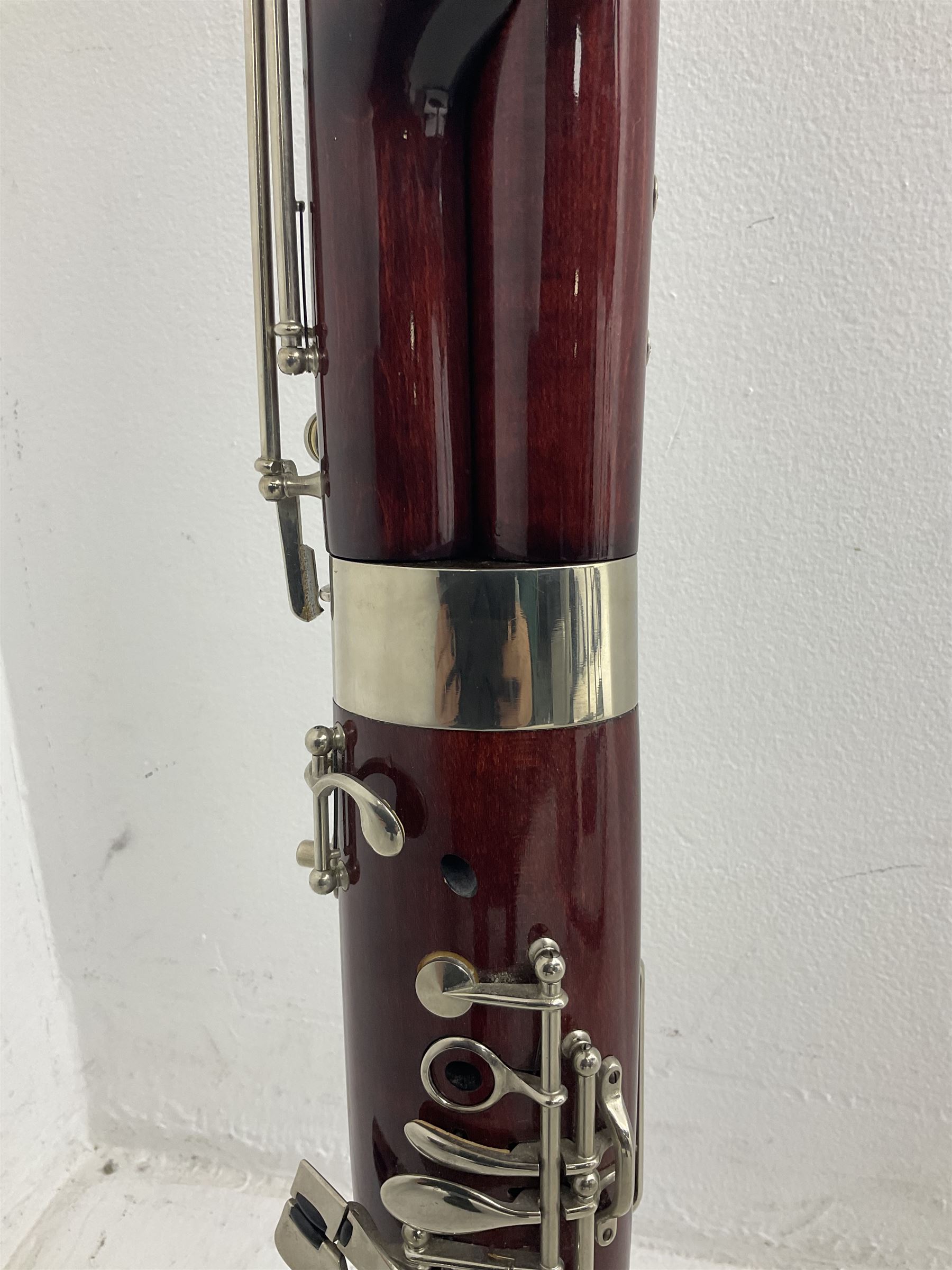 Lafleur bassoon imported by Boosey & Hawkes from Czechoslovakia, serial no.8 2600; in fitted hard carrying case with crooks and accessories