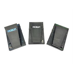 Three Morley guitar effects pedals, including The Little Alligator Volume serial no 195408 and Dual Bass Wah model PBA-2