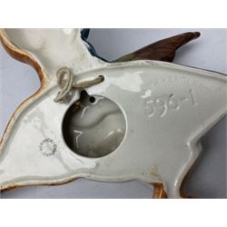 Set of five Beswick graduated wall mounting figures of flying ducks, models from 596/0 to 596/4, largest L29cm