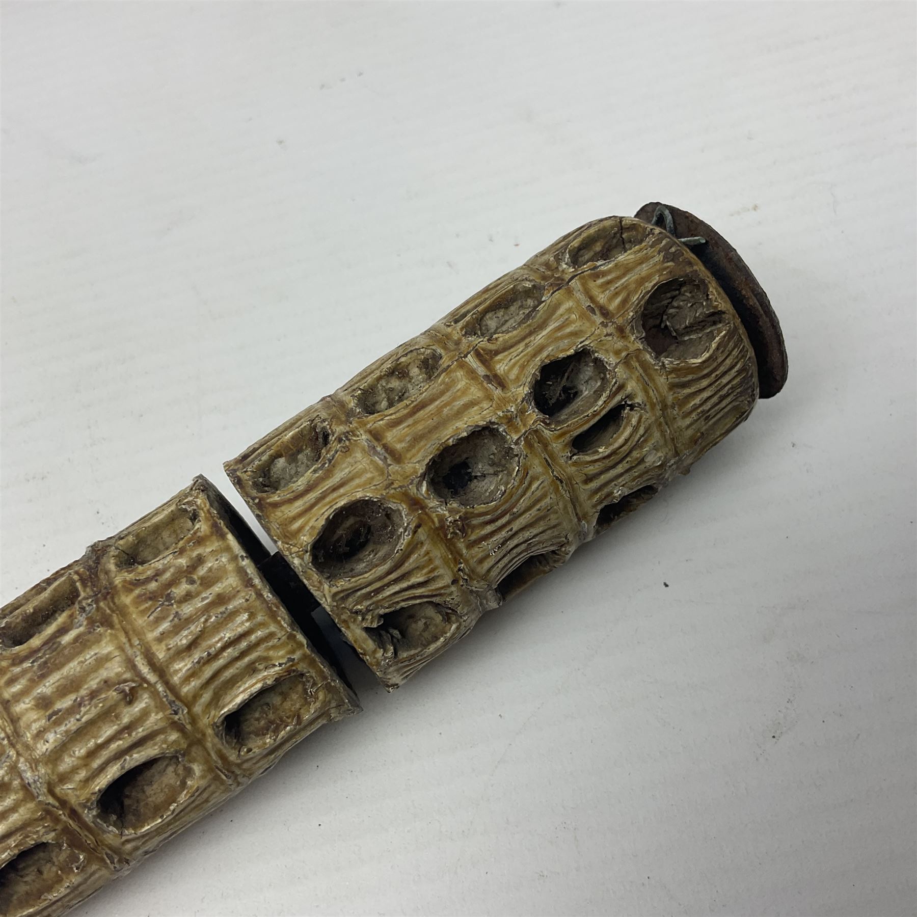 19th century shark vertebrae swagger stick, L84cm