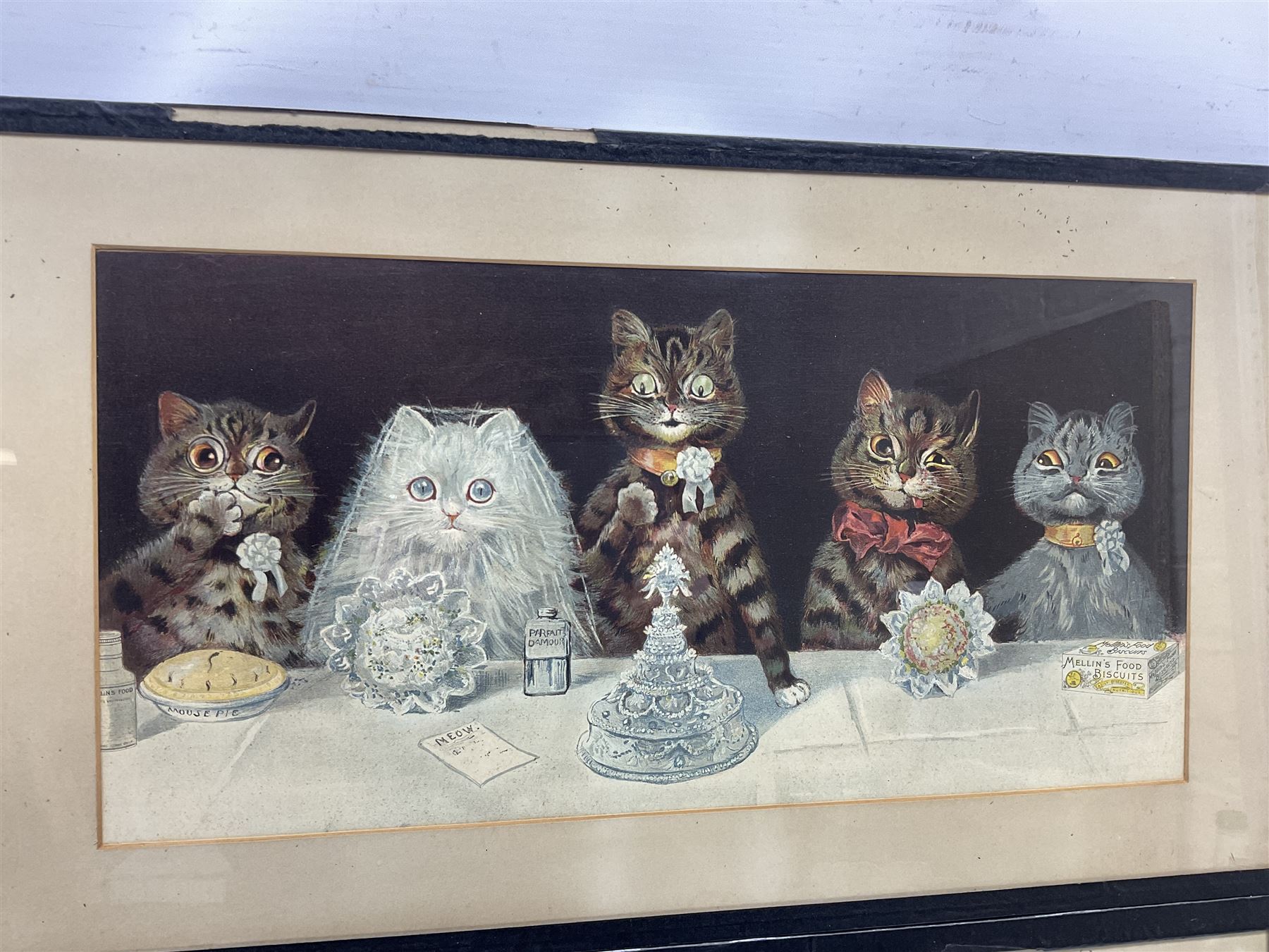 Louis Wain (British 1860-1939): 'Mellin's Food Biscuits' and 'Capstan Navy Cut Cigarettes', pair chromolithographs 24cm x 50cm (2)