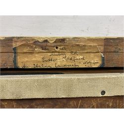 Marjorie Moore (British exh.1922-1937): 'The Italian Landscape', oil on canvas signed and dated 1934, original title label with artist's Sutton Coldfield address verso 34cm x 39cm 
Provenance: exh. Society of Women Artists, label verso