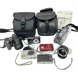 Nikon Coolpix 8700 camera body, serial no 3220838, with Zoom Nikkor Ed 8.9-71.2mm 1:2.8-4.2 lens, together with Canon digital video camcorder and other digital cameras and camera equipment