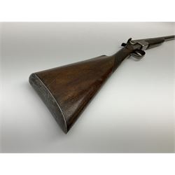 W. Horton 98 Buchanan Street Glasgow 20-bore single barrel centre hammer sporting gun, 71cm octagonal to round barrel with side lever opening, walnut stock with chequered grip and fore-end and steel butt plate, serial no.40334, L110cm SHOTGUN CERTIFICATE REQUIRED