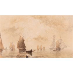 George Weatherill (British 1810-1890): 'Off Robin Hood's Bay', watercolour and pencil unsi...