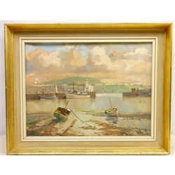  Scarborough Harbour, oil on canvas board signed by Don Micklethwaite (British 1936-) 29cm x 39cm  