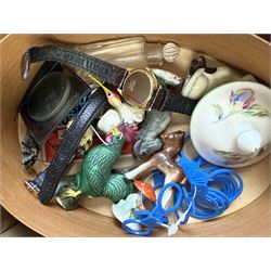 Silver cigarette case, hallmarked, together with a silver plated cigarette case, ladies watch etc 