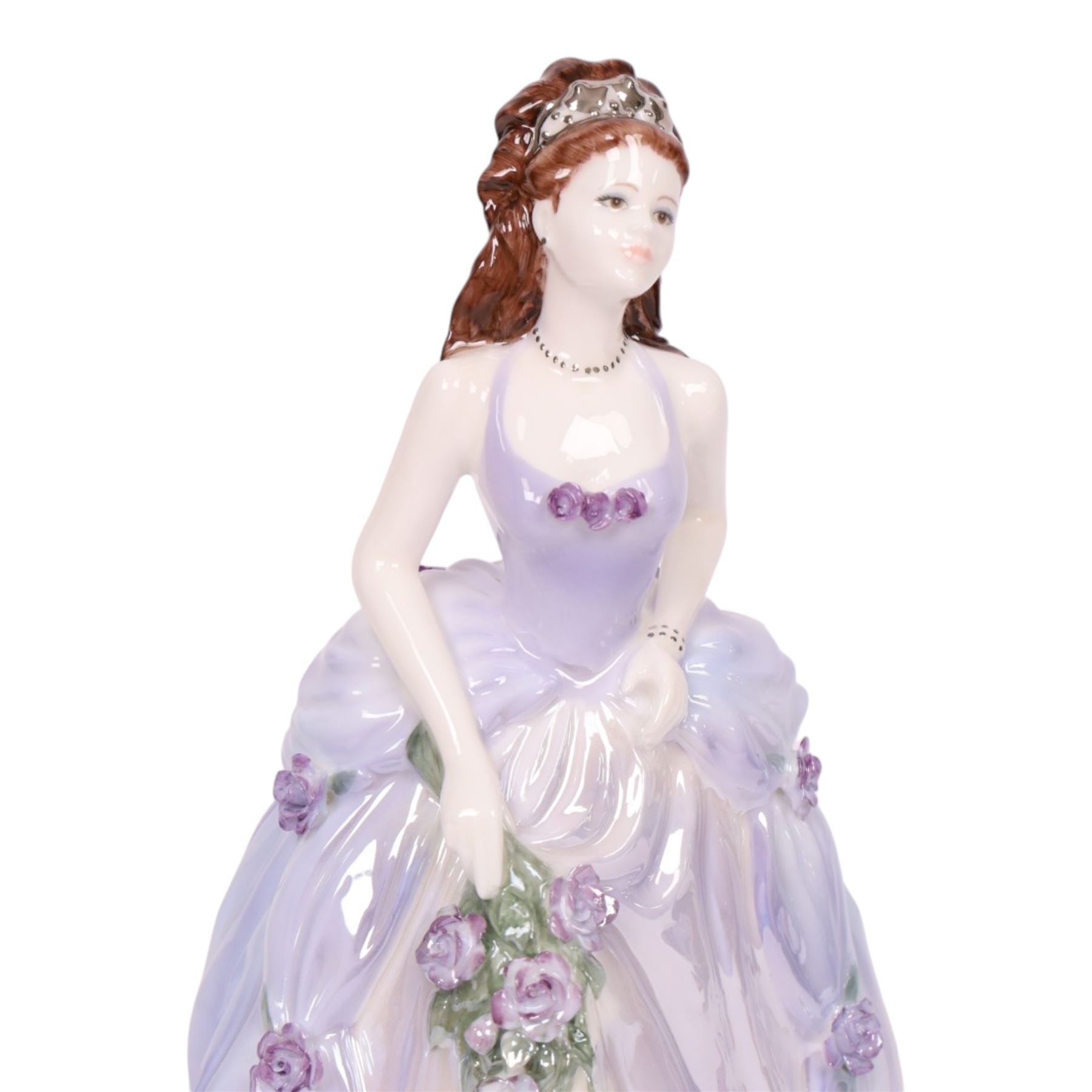 Coalport figure English Rose Collection: Last in the Series, Lilac Time, No. 273 of 1000, with certificate, H26cm