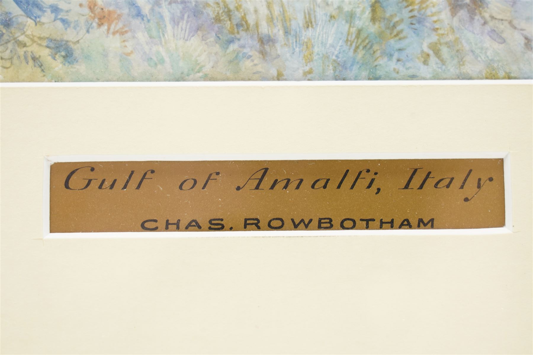 Charles Edmund Rowbotham (British 1856-1921): 'Gulf of Amalfi - Italy', watercolour signed 45.5cm x 27cm