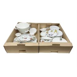 Royal Worcester ceramics, including Evesham pattern tureens and serving dishes and Contessa pattern oval side plates, together with a pair of Wedgwood Silver Ermine pattern twin handled tureens and covers