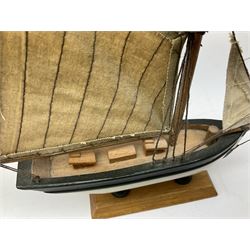 Three wood models of boats, etc tallest H65cm incl stand