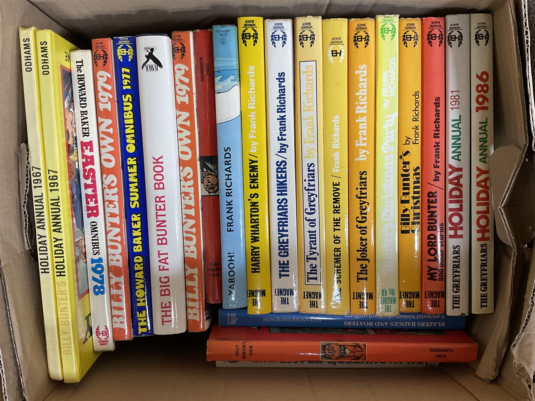 Collection of books and annuals, including Richmal Crompton; Just William and Frank Richards; Billy Bunter series,  Greyfriars' Holiday Annuals, etc, in seven boxes
