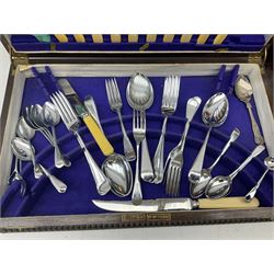 Dahlia Cabinet cutlery box with part canteen of cutlery to include Viners, and another canteen of Sheffield silver-plate cutlery for six