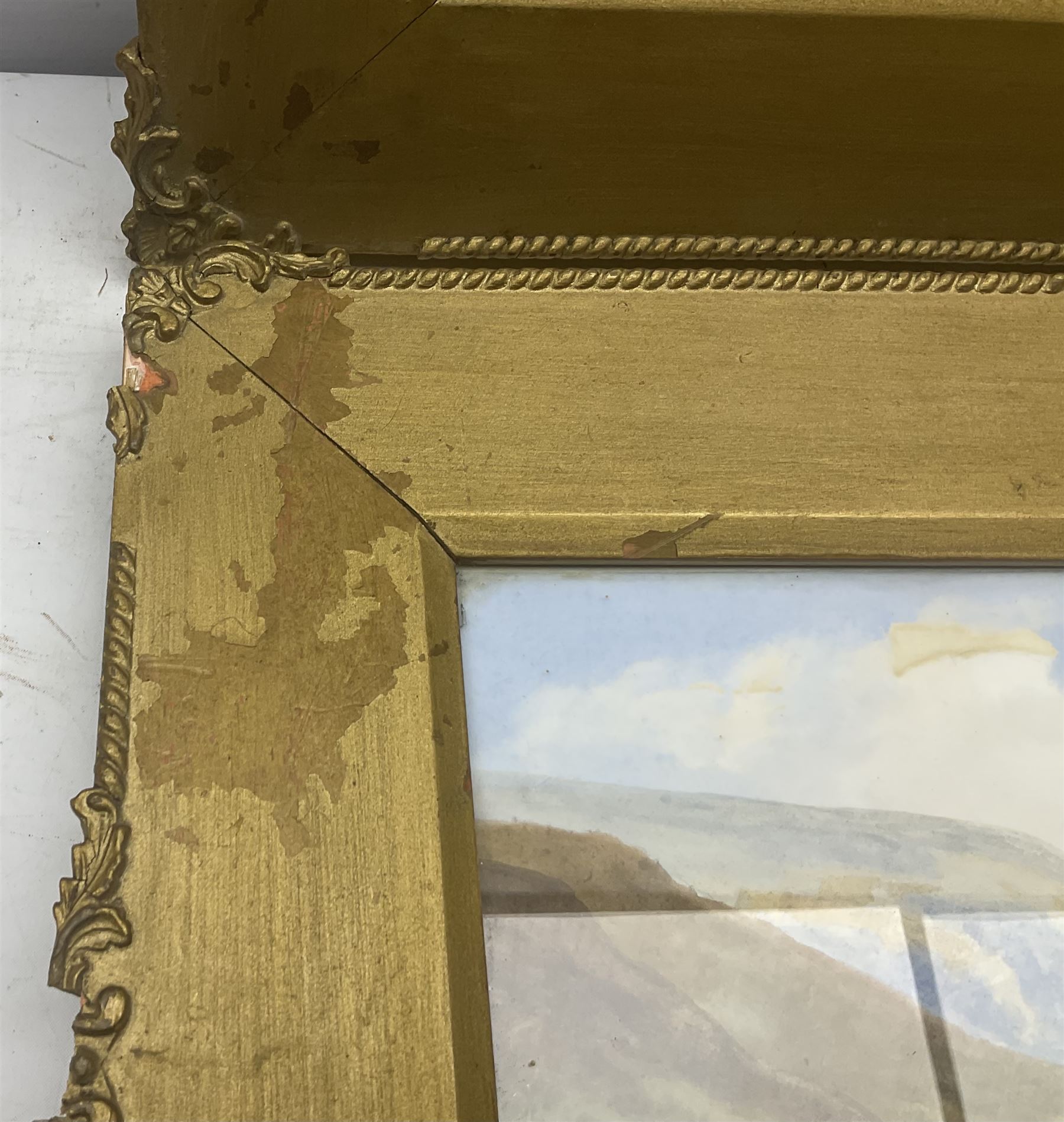 J Rogers (British 19th/20th century): Lake Scene and Coastal Scene, pair watercolours signed 20cm x 53cm (2)