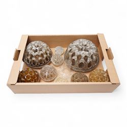 Ten glass pique fleurs or flower holders, in one box 