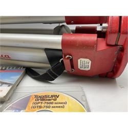 Topcon land surveying equipment - GTS 226 Electronic Total Station, serial no.UN4962; in carrying case with charger and spare battery; together with Leica tripod (2)