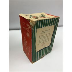 1950s/60s Palitoy 'Bill & Ben The Flower Pot Men' glove puppet; boxed; and 'The Flower Pot Men' vinyl drum shaped foot-stool/pouffe depicting Bill & Ben with sweeping brushes (2)