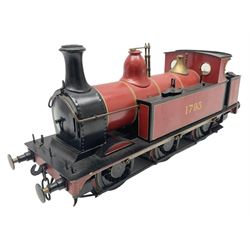 Gauge 1 - kit-built electric 0-6-0 tank locomotive No.1793 in LMS red and black livery with well detailed cab L29cm W8.5cm 