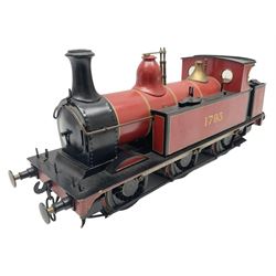 Gauge 1 - live steam 0-6-0 tank locomotive No.1793 in LMS red and black livery L29cm W8.5cm