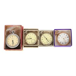 Four pocket watches, comprising two Westclox Pocket Ben examples, gold plated Limit exampl...