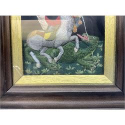 Stumpwork Embroidery of St George Slaying the Dragon 15cm x 13cm