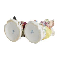 Royal Crown Derby figure Spring, together with Pair of Dresden Malabar musicians and two others    