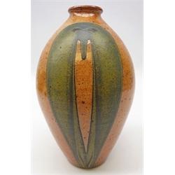  John Jelfs (British 1946-): Shino and Ash glazed vase, H23cm   