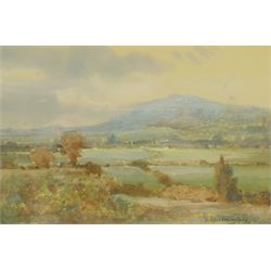 Gordon Beningfield (British 1936-1998): 'Mild the Mist upon the Hill', watercolour signed 15cm x 22cm 
Notes: illustrated in 'Green and Pleasant Land - Poetry of the English Countryside' p.71, sold together with a copy of the book