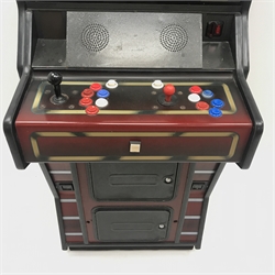Electrocoin 'Xenon' arcade machine, with two game cartridges 'R-Type Leo' and 'Seibu Soccer', W69cm, H187cm, D93cm