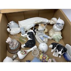 Quantity of ceramics to include Royal Crown Derby 'Derby Posies', Nao figures, Royal Doulton 'The Poacher' etc