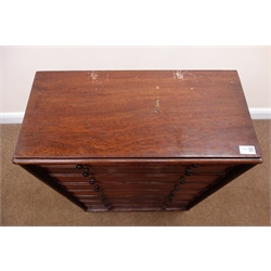  Victorian mahogany haberdashery chest, eight drawers, W64cm, H93cm, D30cm   