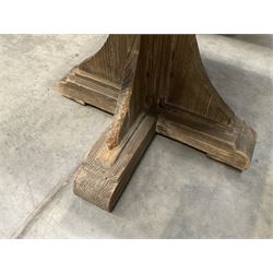 4 x Rustic square restaurant bistro table, parquetry top, X shaped base