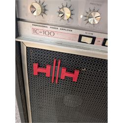 HH Electronics IC-100 combo 212 guitar amplifier, on casters with cover H65cm
