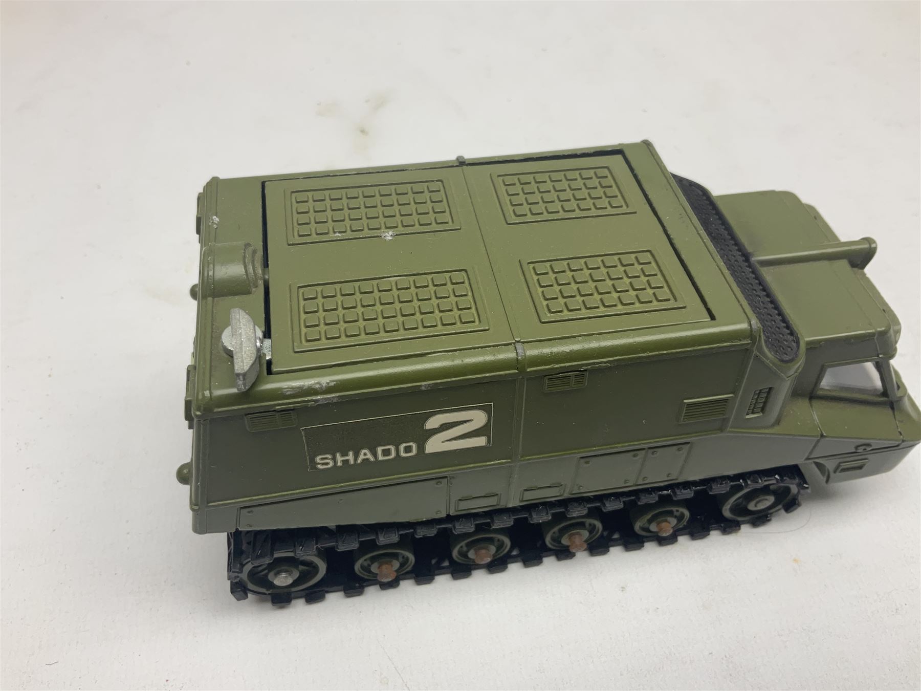 Corgi - die-cast model of James Bond Aston Martin DB5 No.271 with silver body and red interior, gold bumpers and four-spoke wheels, James Bond and two bandit figures; original window box with header card; and Dinky Shado 2 Mobile with one missile No.353; in window box (2)