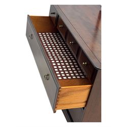 Stag Minstrel - mid-20th century mahogany dressing chest, rectangular top surmounted by adjustable mirror, the upper section fitted with four small drawers over two full-width drawers, on bracket feet