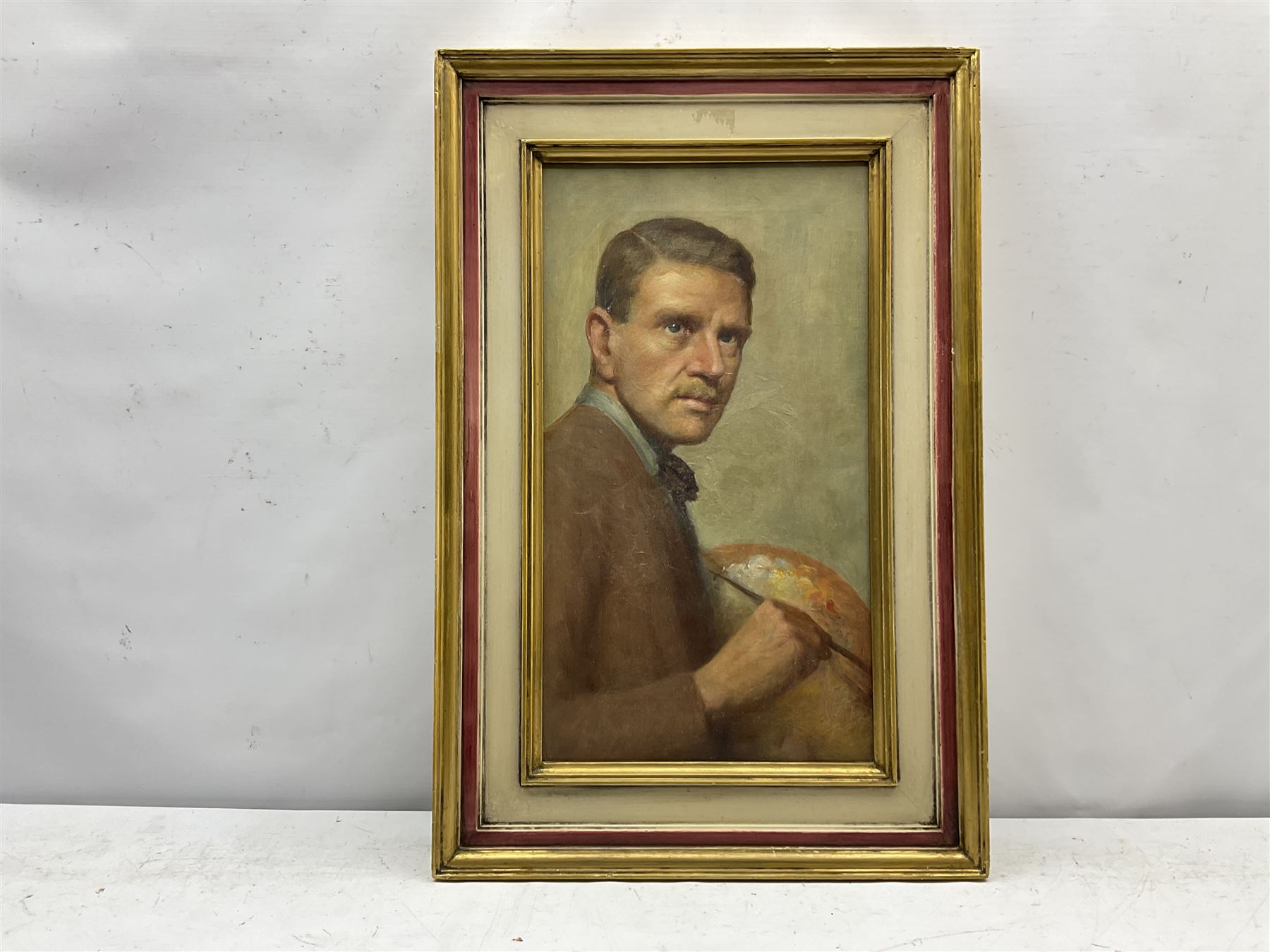 Reginald Henry Campbell (British 1877-?): Self Portrait of the Artist, oil on canvas unsigned 45cm x 24cm